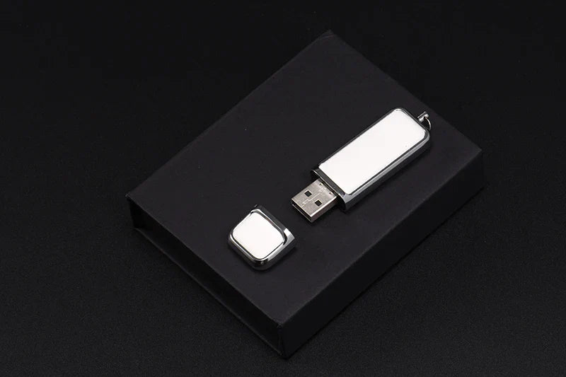 Leather USB 3.0 Flash Drive - Free Logo, 4GB-128GB High-Speed Memory Stick, Wedding Gift