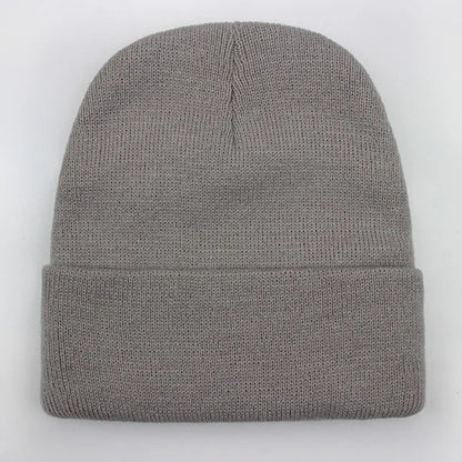 Solid Unisex Beanie – Soft Warm Wool Blend Knitted Cap for Men and Women, Autumn Winter Skullcap, Ski Hat, 24 Colors