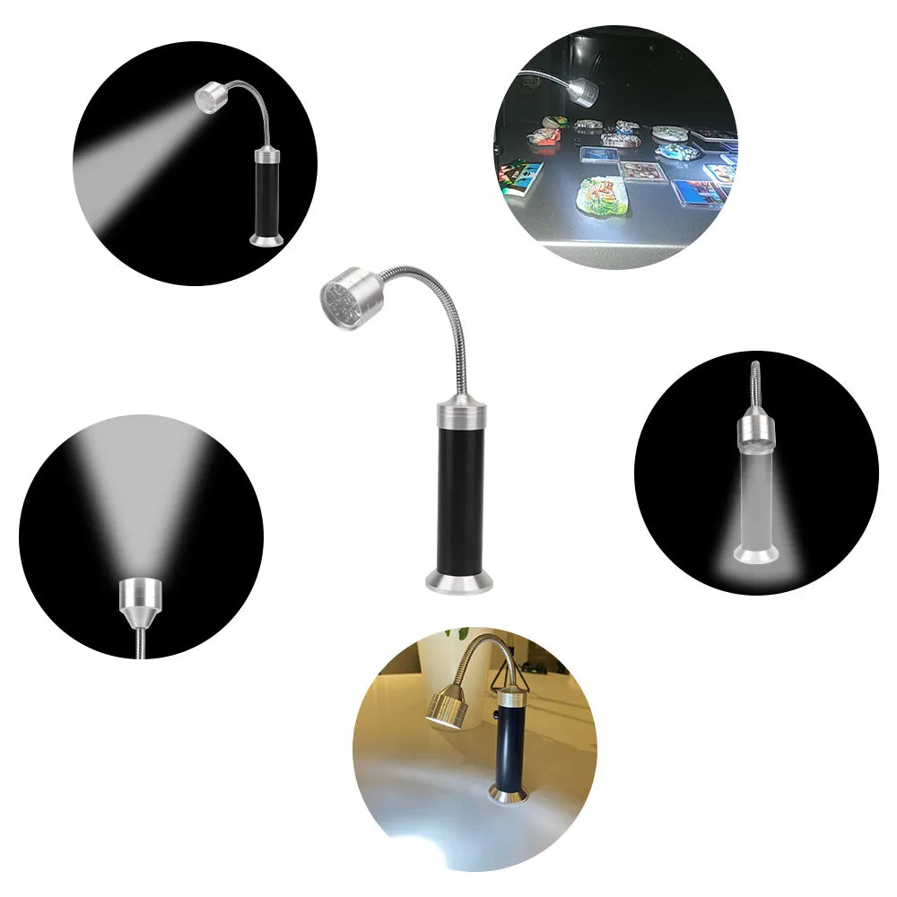 360° Adjustable Soft Tube BBQ Grill Light with 9 LED Flashlight - Outdoor Super-Bright Lamp with Magnetic Base, 1pc