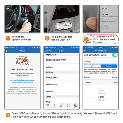 Stay Connected: Vgate iCar2 OBD2 Bluetooth WIFI Car Scanner Tool - ELM327 V2.2 for iOS/Android, Auto Diagnostic Scanner with Advanced Features