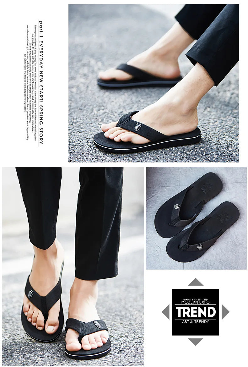 Men's Summer Sandals – High-Quality Anti-Slip Flip Flops, Casual Beach Shoes, Zapatos Hombre Slippers