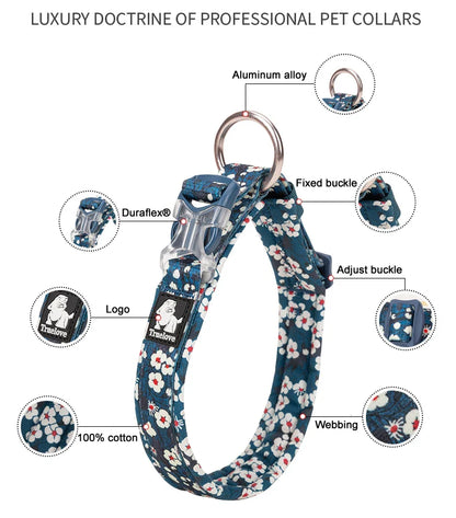 Truelove Floral Pet Collar – Padded Comfort Cushion, Camouflage Design for Small, Medium & Large Dogs, Outdoor Running Collar TLC5273