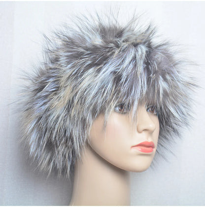 2025 Real Fox Fur Scarf and Headband – Luxury Winter Neck Warmer for Women, 100% Natural Fur, Elastic Ring Muffler