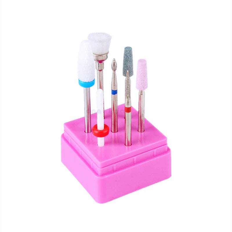 7Pcs Ceramic Milling Cutters Set - Nail Drill Bits for Manicure, Gel Varnish Removal & Nail Care Accessories