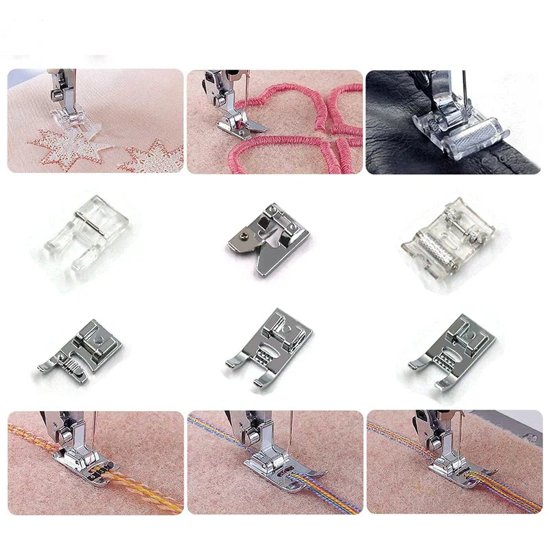 Sewing Machine Presser Foot Kit: Household Knitting Accessories for Brother, Babylock, Singer, Janome, Elna, Toyota