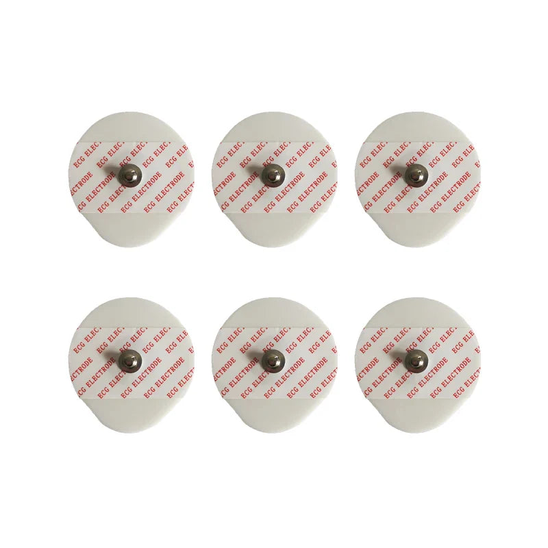 50-Pack Disposable ECG Electrodes — 43×46mm Non-Woven Medical Electrode Pads for EKG Accessories