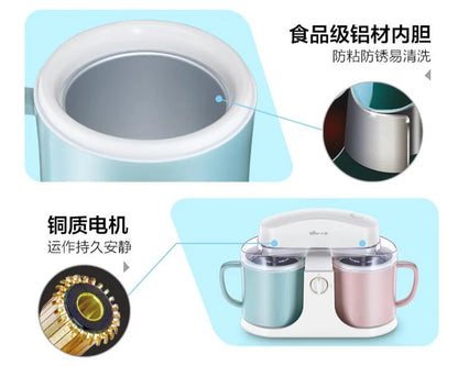chinaBear BQL-A10E1 DIY Double Bucket Ice Cream Maker – 1L Household Automatic Ice Cream Machine, 100-240V for Home Use