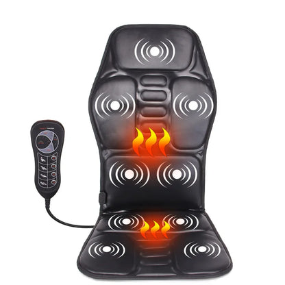 KLASVSA Electric Back Massager Cushion – Heated Vibrating Massage Chair for Lumbar & Neck Pain Relief at Home, Office, Car