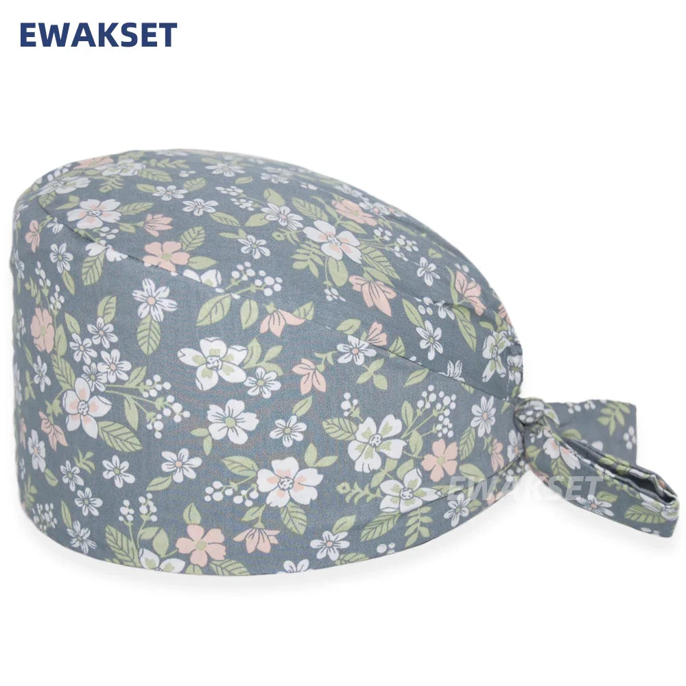 Unisex Soft Scrub Cap – Cartoon Print Surgical Hat for Men and Women, Operating Room Nursing Accessories