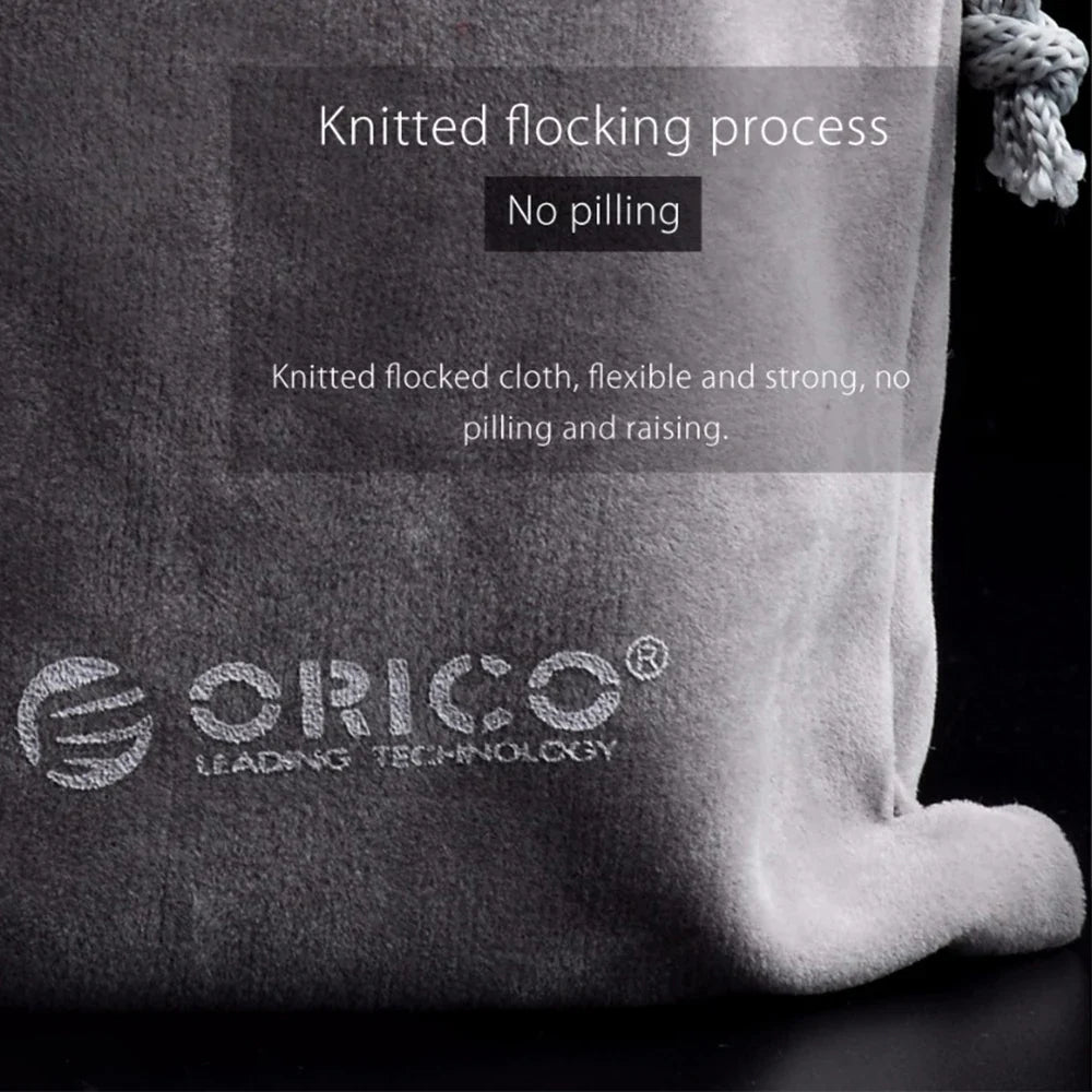 ORICO Soft Storage Bag for Power Bank, USB Charger, External Battery, Mobile Phone, HDD – Gray Travel Pouch Case