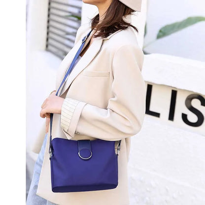 Vintage Waterproof Nylon Shoulder Bag for Women – Simple Crossbody Messenger Bag for Daily Use & Travel