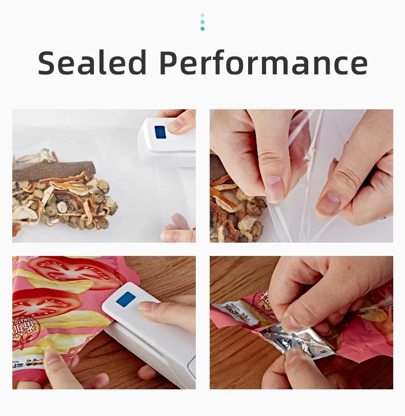 saengQ Mini Portable Bag Sealer – Multi-Function Home Plastic & Snack Storage Sealing Machine