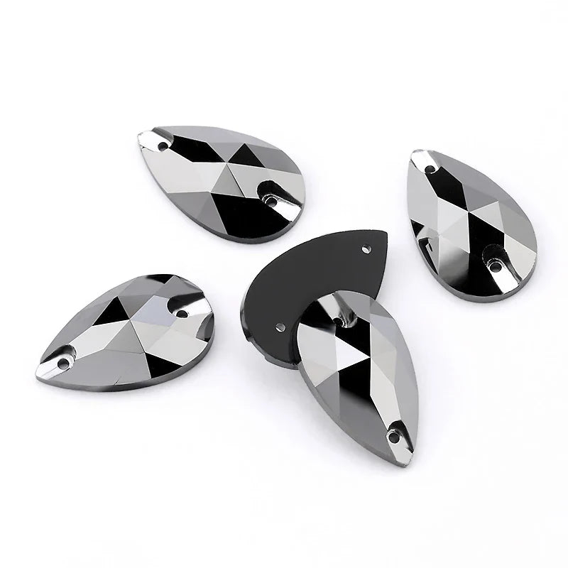 AAAAA Tear Drop Rhinestones — High-Quality Sew-On Stones for Dress, Bag, Garment & Shoe Decoration