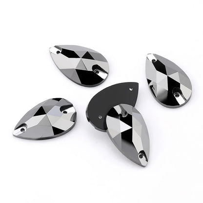 AAAAA Tear Drop Rhinestones — High-Quality Sew-On Stones for Dress, Bag, Garment & Shoe Decoration