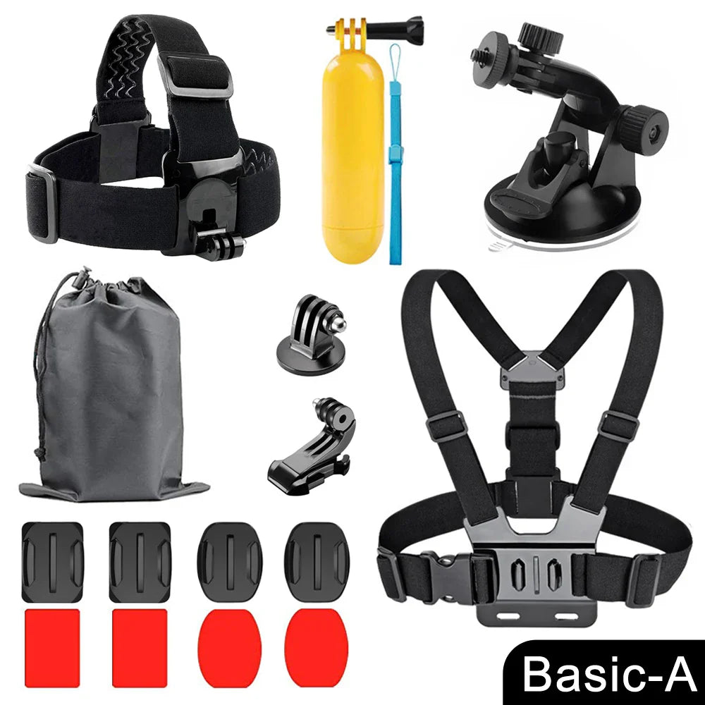 ORBMART GoPro Accessories Set Compatible with Hero 4–13 Black, Mounts for DJI, Insta360, SJCam Action Cameras