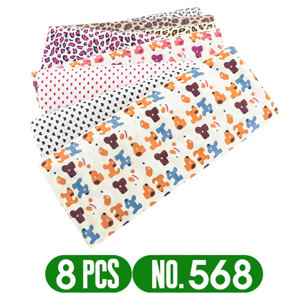 Teramila 7/8 Pcs Patchwork Quilt Fabrics Set - 30x30cm/25x25cm Cotton Sewing Cloth for Needlework and Handmade Projects