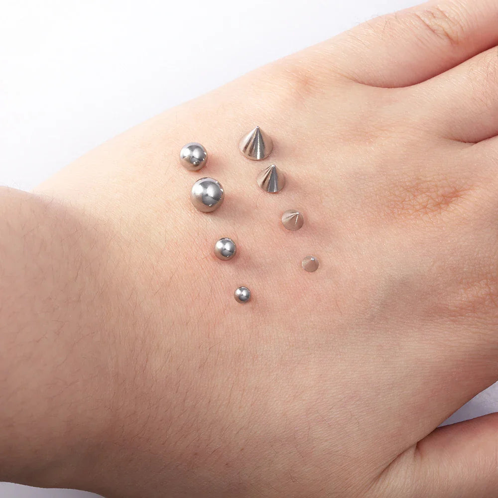 Fake Belly, Eyebrow, Lip Piercing Stickers – Non-Pierced Earring Stud Set, Fake Nose Ring & Dermal Anchor Jewelry