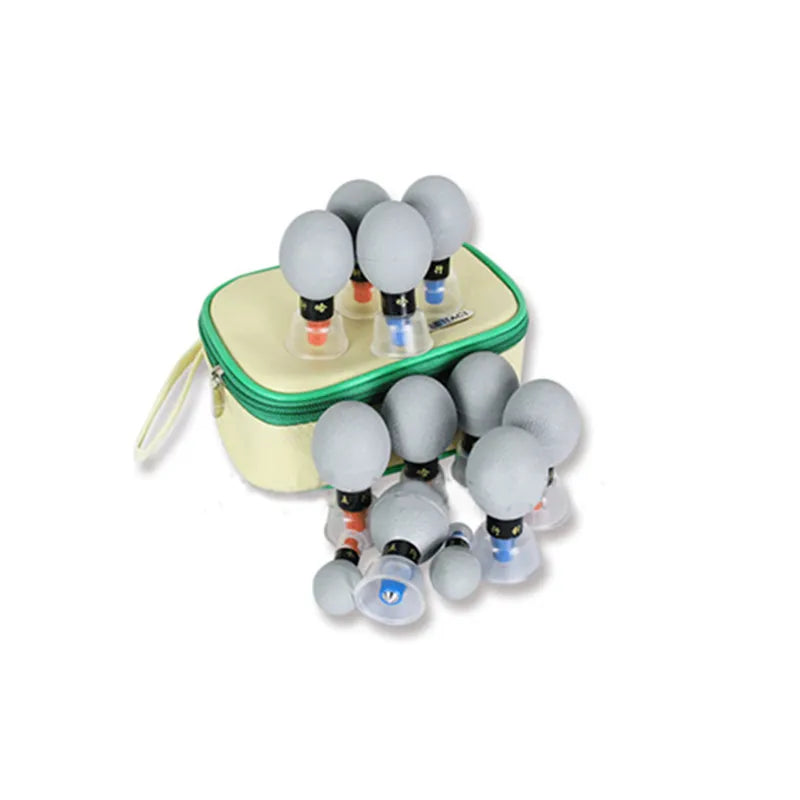 12pcs Magnetic Vacuum Cupping Set – TCM Suction Cups for Acupressure, Back Pain Relief & Body Massage Therapy