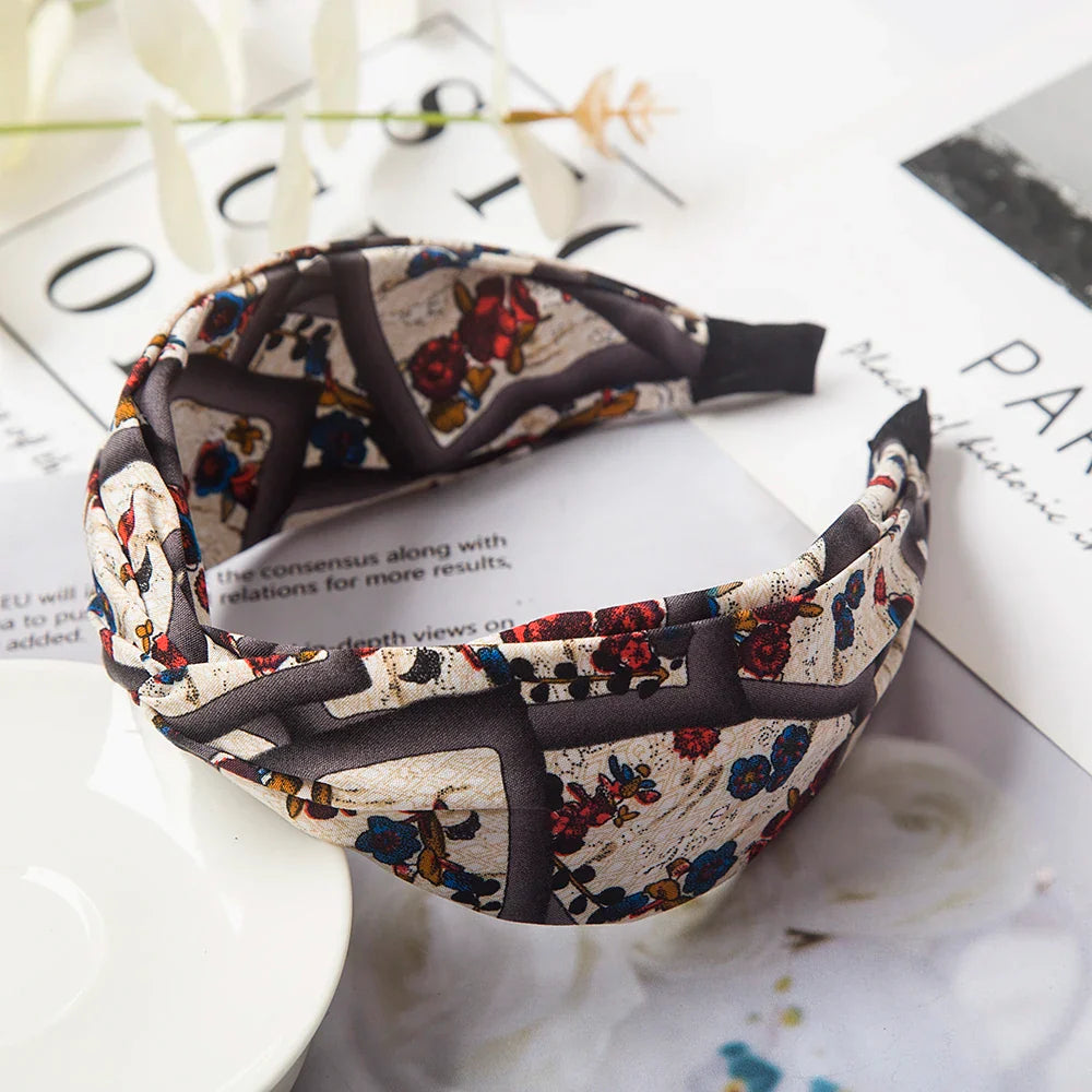 Fashion Leopard Print Headband — Wide Cross Elastic Bow Hairband for Women & Girls Hair Accessories