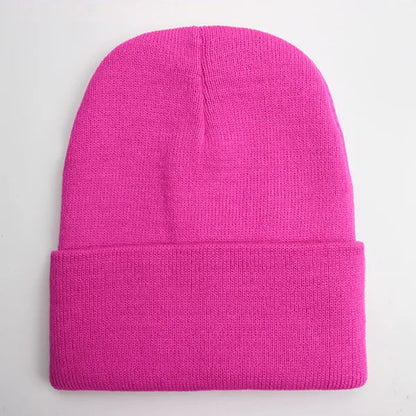 Solid Unisex Beanie – Soft Warm Wool Blend Knitted Cap for Men and Women, Autumn Winter Skullcap, Ski Hat, 24 Colors