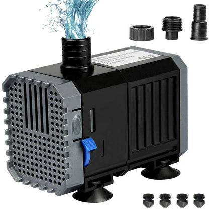 Ultra-Quiet Submersible Aquarium Water Pump - Adjustable 1500-5000L/h for Fish Tanks, Fountains & Ponds