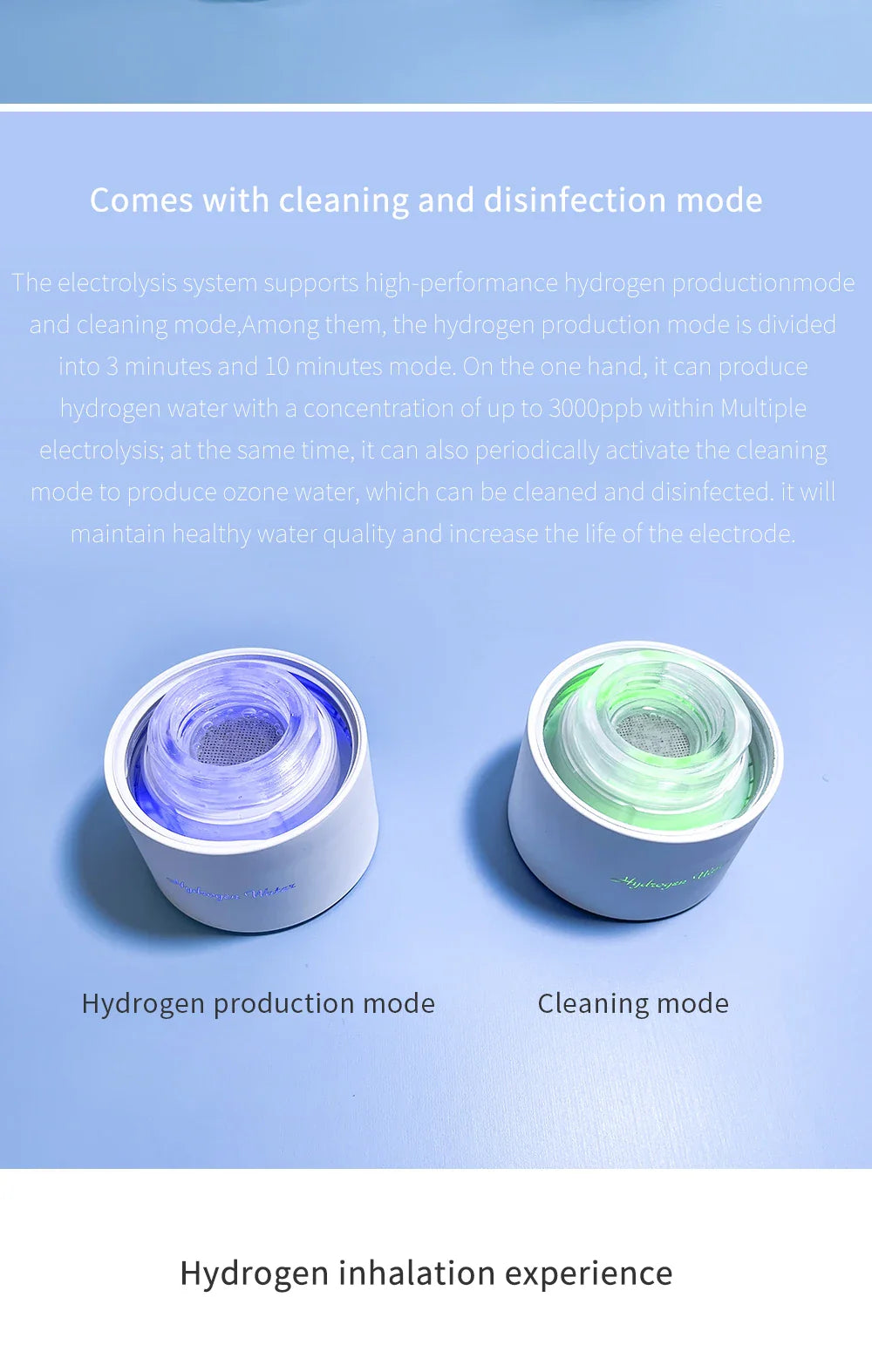 BlueVida SPE&PEM Hydrogen Water Generator - High Concentration, 2 Work Modes & Self-Cleaning, Hydrogen Absorption