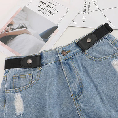 No Buckle Stretch Elastic Waist Belt - Buckle-Free Belt for Jeans, Pants, Dresses - No Bulge, No Hassle Waist Belt for Women/Men