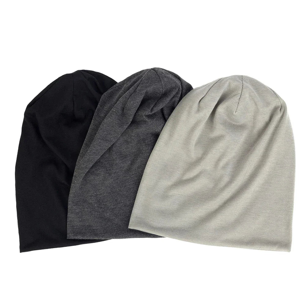 Solid Polyester Beanie - Unisex Casual Beanie Hat for Men & Women | Thin Skullies Cap