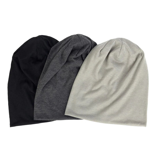 Solid Polyester Beanie - Unisex Casual Beanie Hat for Men & Women | Thin Skullies Cap