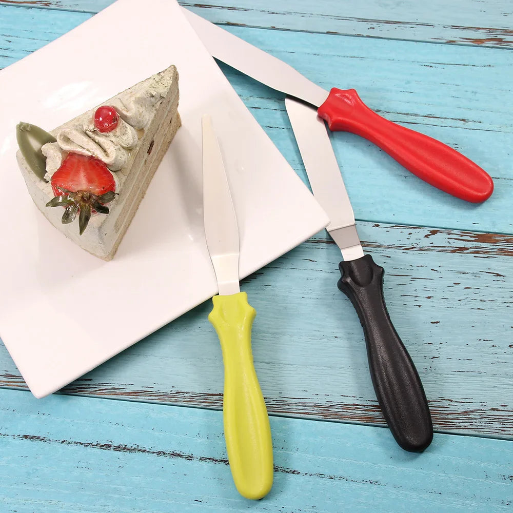 Small 3-Piece Cranked (Angled) Spatula Palette Knife Set — Icing, Fondant & Cake Decorating Tools