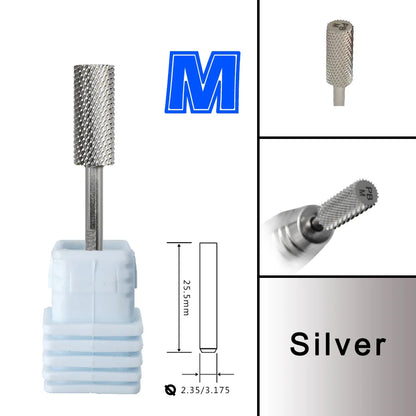 RolinStar 5.35 Small Barrel Silver Tungsten Steel Carbide Nail Drill Bits – Milling Cutter German Accessories