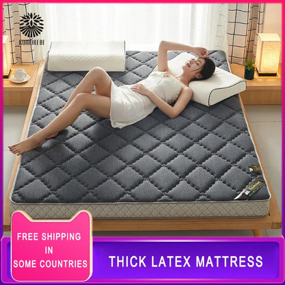6/10cm Thai Natural Latex Floor Mattress – Foldable Tatami Mat with 95D Filling & Cotton Cover, Slow Rebound Comfort