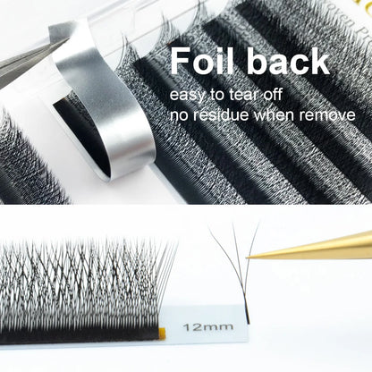 NAGARAKU W-Shape Bloom Eyelash Extensions – 10 Cases Premade 3D-8D Fans, Soft Natural Full-Density Lashes