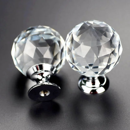 Rose Gold Diamond Shape Cabinet Knobs - Cupboard Crystal Drawer Handles for Kitchen Wardrobe Furniture