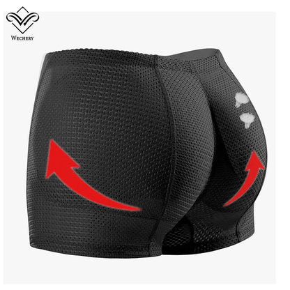 Wechery Hip Curve Builder Padding Panties – Butt Lifter Sexy Boyshorts Shapewear, Breathable Nude Control Underwear