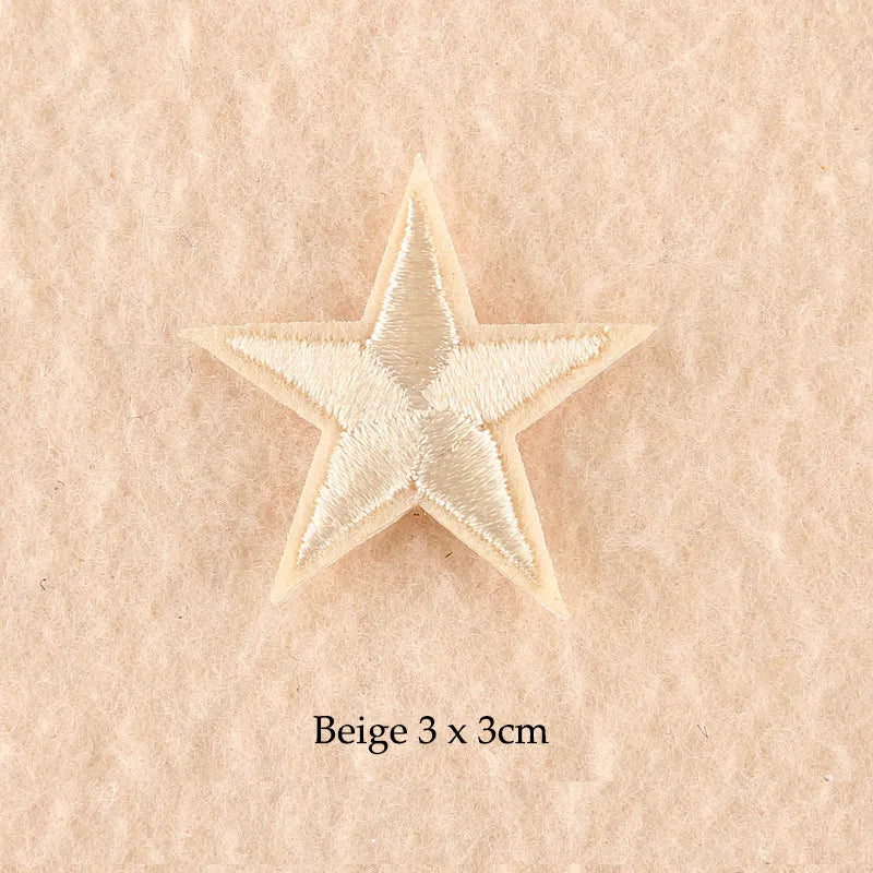 Stars Embroidered Iron-On Patches – Gold, Silver & Colorful Appliqué Stickers for Clothing, Jackets, Bags & DIY Craft Decoration