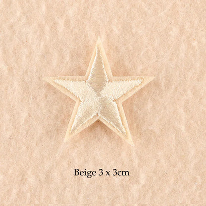 Stars Embroidered Iron-On Patches – Gold, Silver & Colorful Appliqué Stickers for Clothing, Jackets, Bags & DIY Craft Decoration