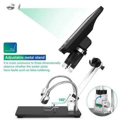 Andonstar AD208 Digital Microscope – 8.5" Adjustable LCD, 1080P HD, Black, Soldering Tool