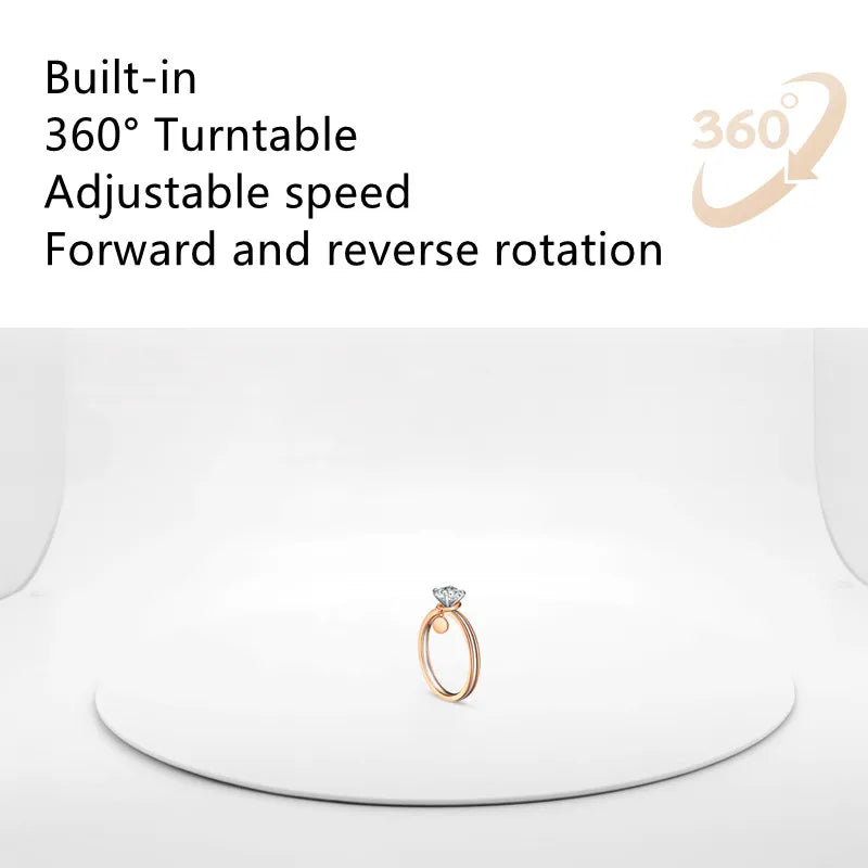 SANOTO Dimmable Photo Studio Light Box – Softbox with Rotating Turntable for Jewelry Photography & 3D Scanning