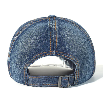 Vintage Washed Cotton Baseball Cap – Adjustable Denim Dad Hat for Men & Women, Low Profile Trucker Style