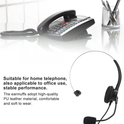 Monaural Landline Headset – Wired Telephone Headphone with Microphone for Home Use