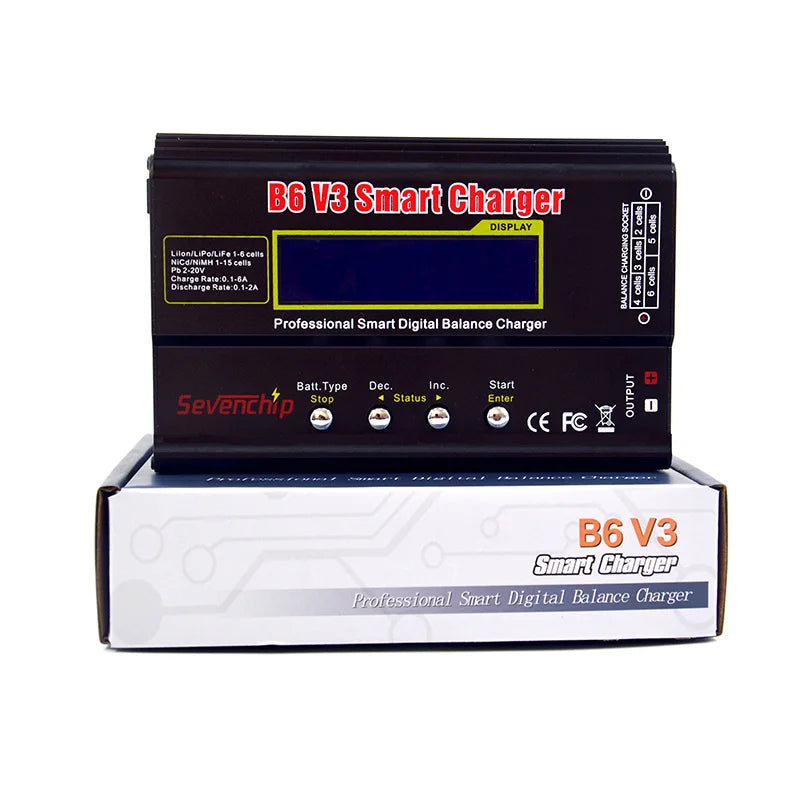 iMAX B6 V3 80W 6A Battery Charger – LiHv, Lipo, NiMh, Li-ion, Ni-Cd Digital RC Charger with 12V 5A Adapter