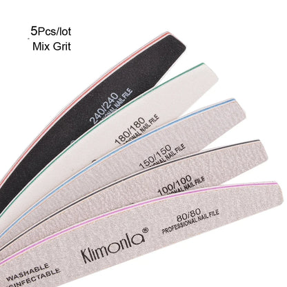 5/10PCS Professional Nail File Set - 100/180 Grit EVA Thickened Sandpaper Manicure Tools for Salon & Home Use