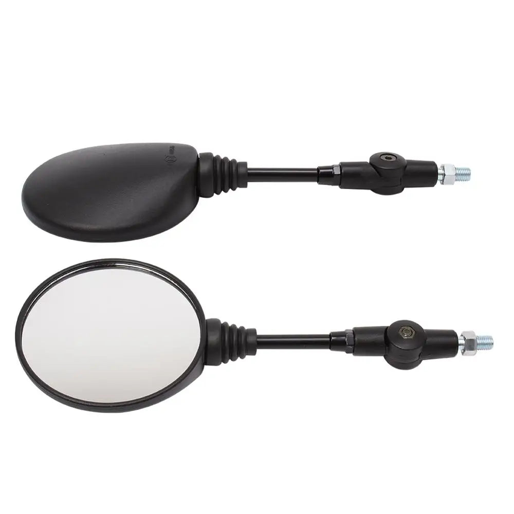 Universal Motorcycle Rearview Mirror 10mm (Black) — Folding Round Anti-Fall Side Mirror