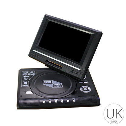 7.8" Portable DVD Player with 270° Swivel Screen & Remote Control – CD Disc Compatible, Home Theater, Multi-Region Plug (US/EU/UK/AU)