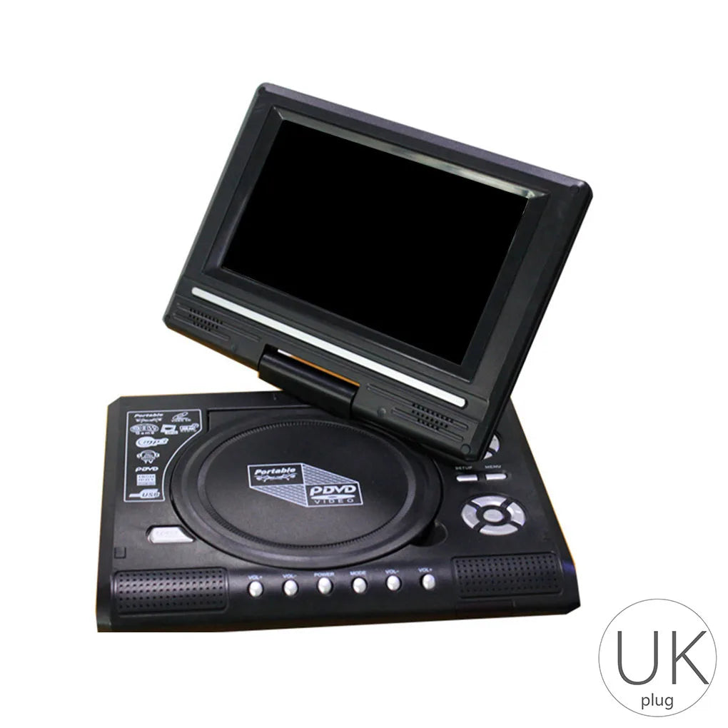 7.8-Inch DVD Player – Multimedia CD Player with 270° Rotation Screen, Remote Control, Travel Theatre (US/UK/AU/EU Plug)