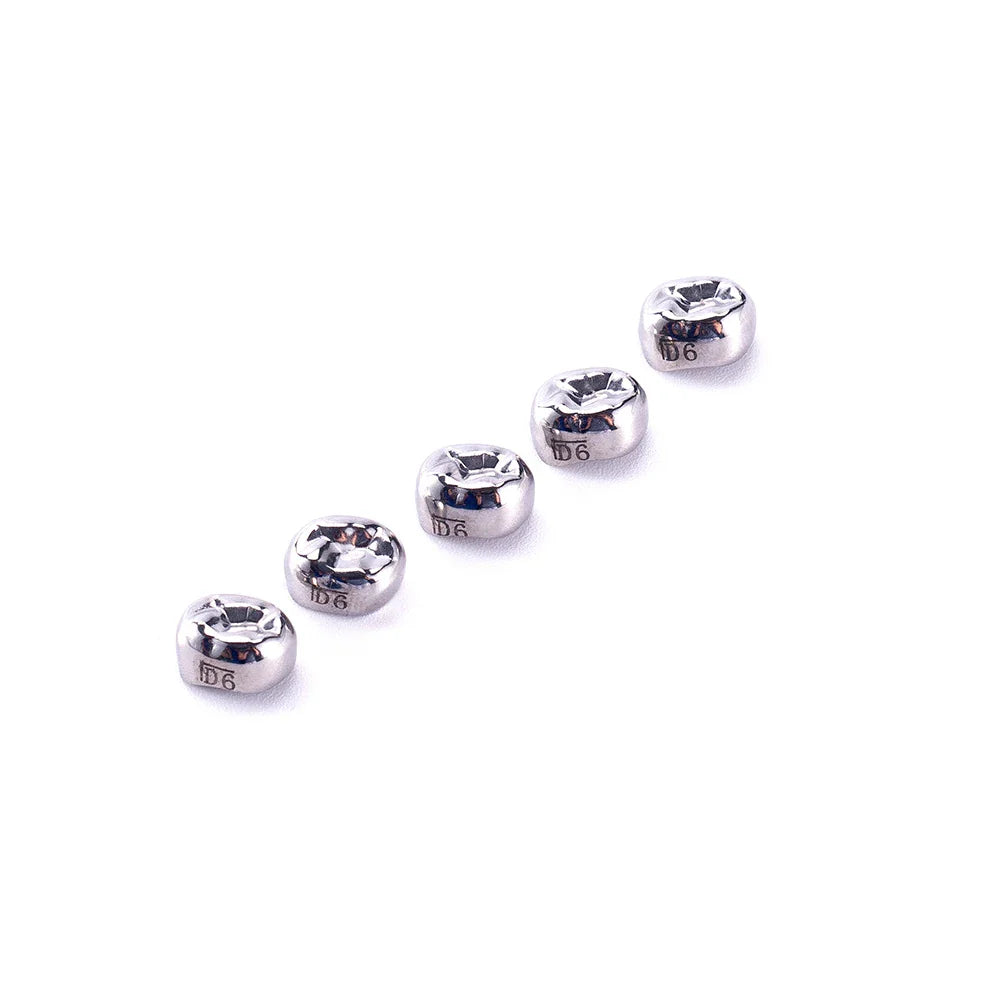 5PCS EASYINSMILE Kids Stainless Steel Dental Crowns – Primary Molar Teeth Refill D2-D7