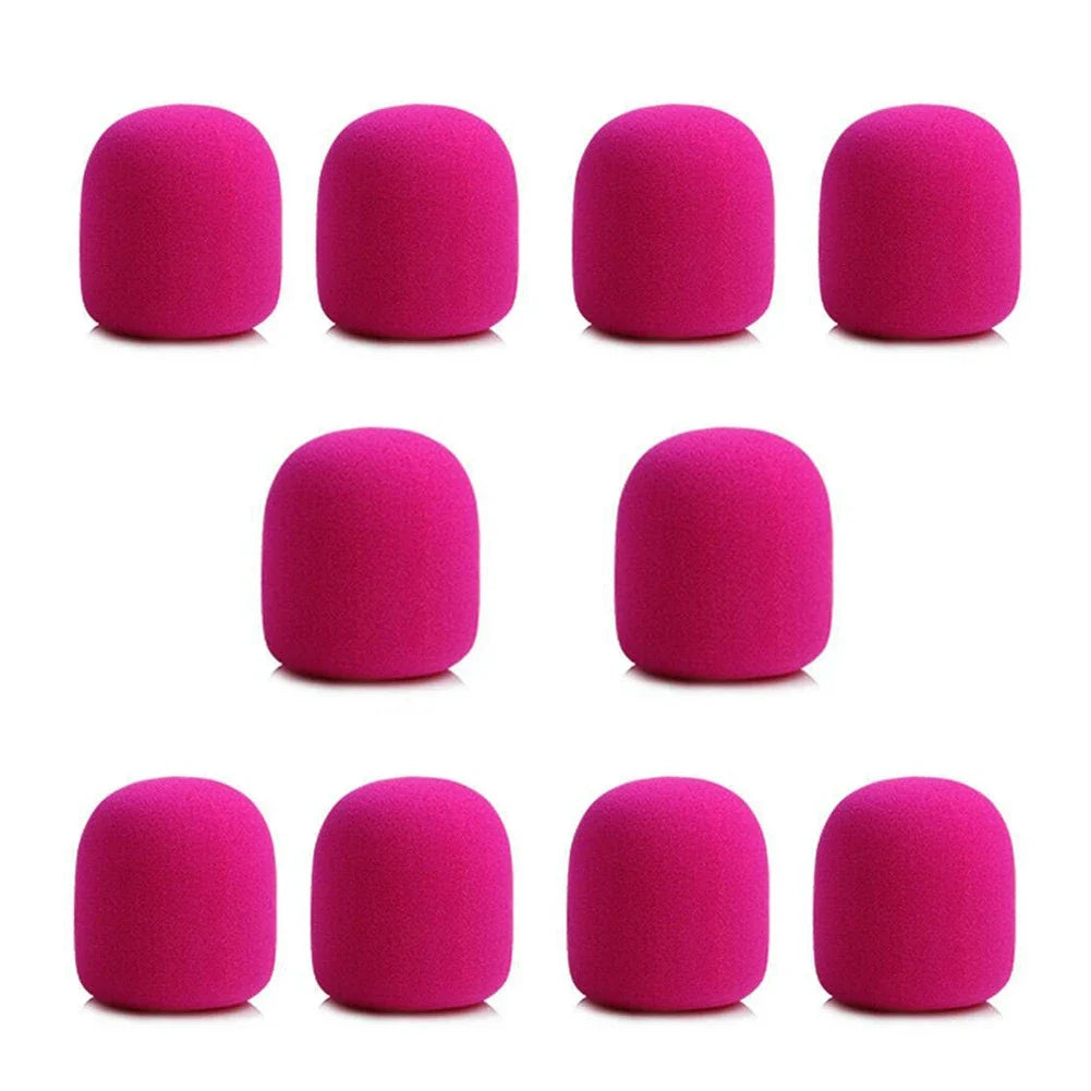 10pcs Thick Microphone Foam Covers - Professional Windscreen Sponge Caps for Studio Mic Protection