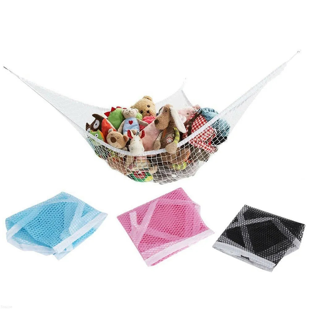 Triangle Large Plush Toys Storage Hammock - Mesh Bag Organizer for Children's Stuffed Toys Room Storage