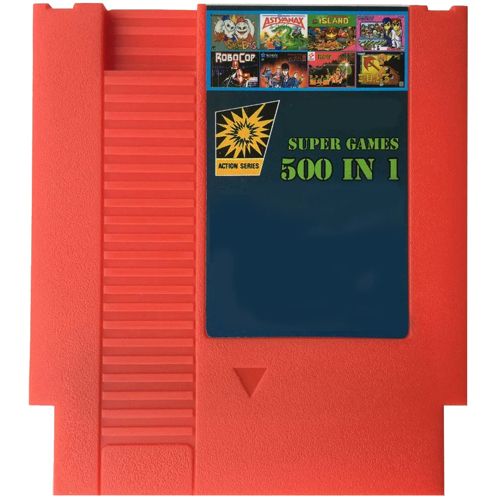 500-in-1 72-Pin 8-Bit Retro Game Cartridge – Classic Contra, Ninja, Adventure Island, Bomberman & Double Dragon Collection